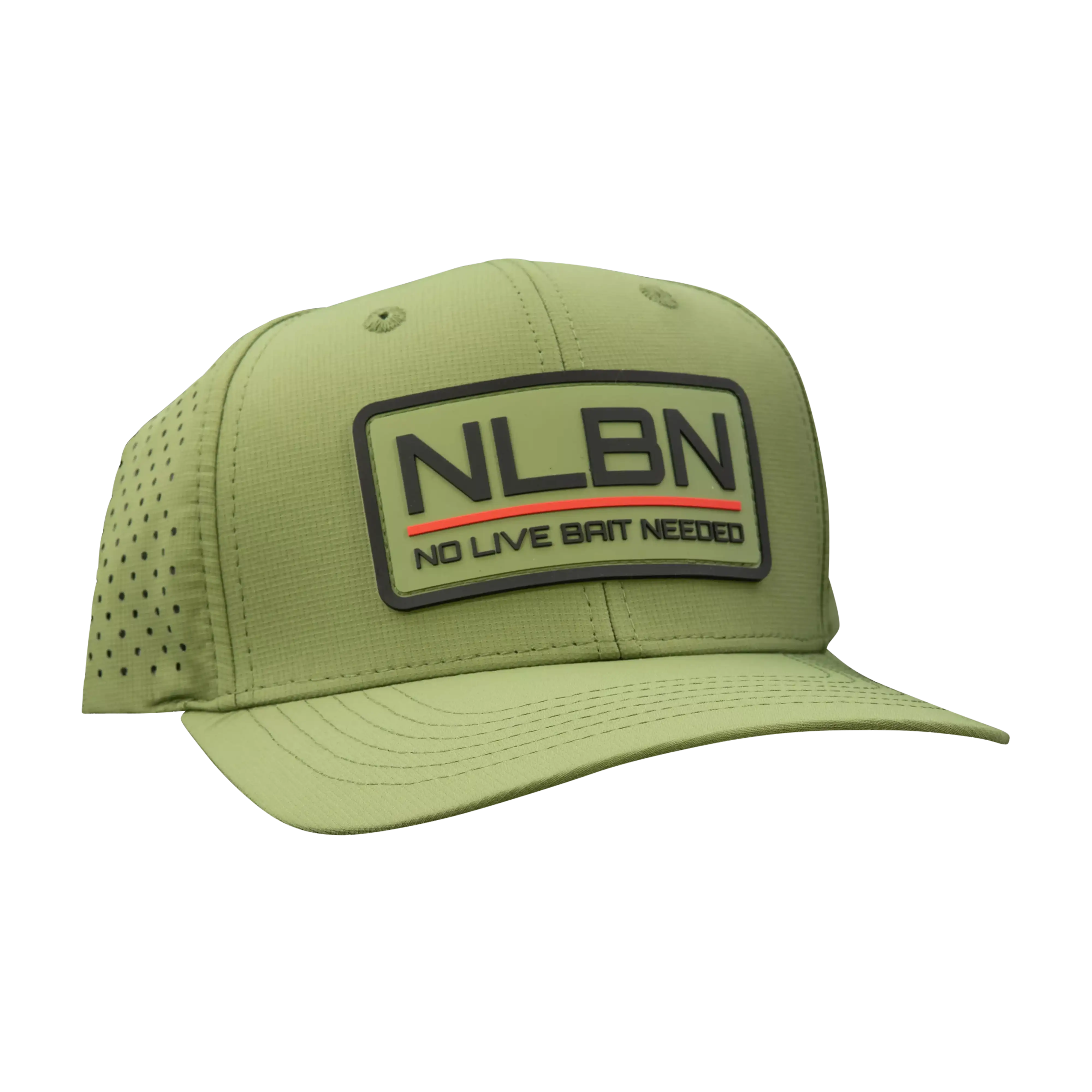 NLBN 6-Panel Performance Hat – Red Lockup Snapback for Anglers - Image 5