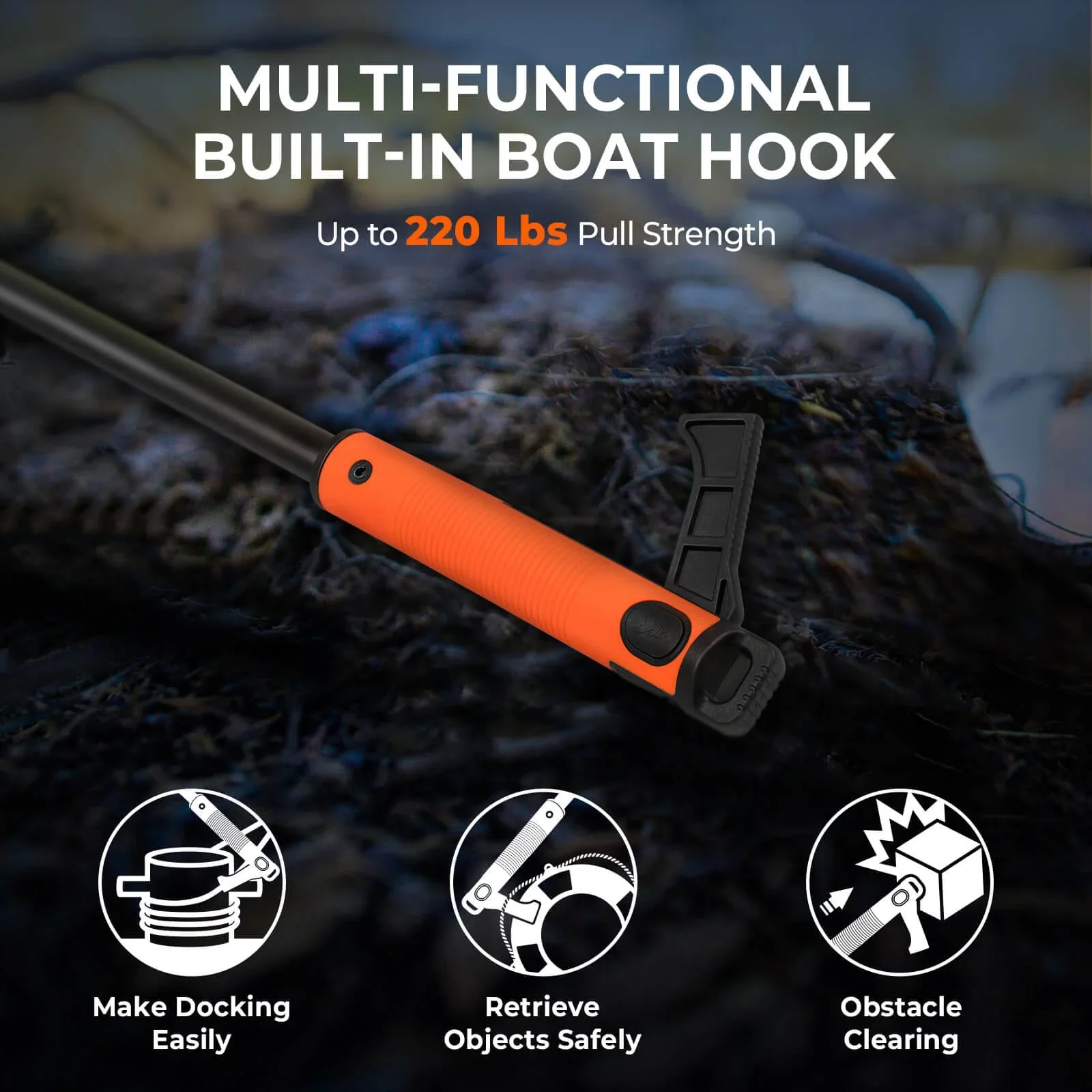 KastKing Brutus Foldable Extendable Fishing Net with Boat Hook - Image 3