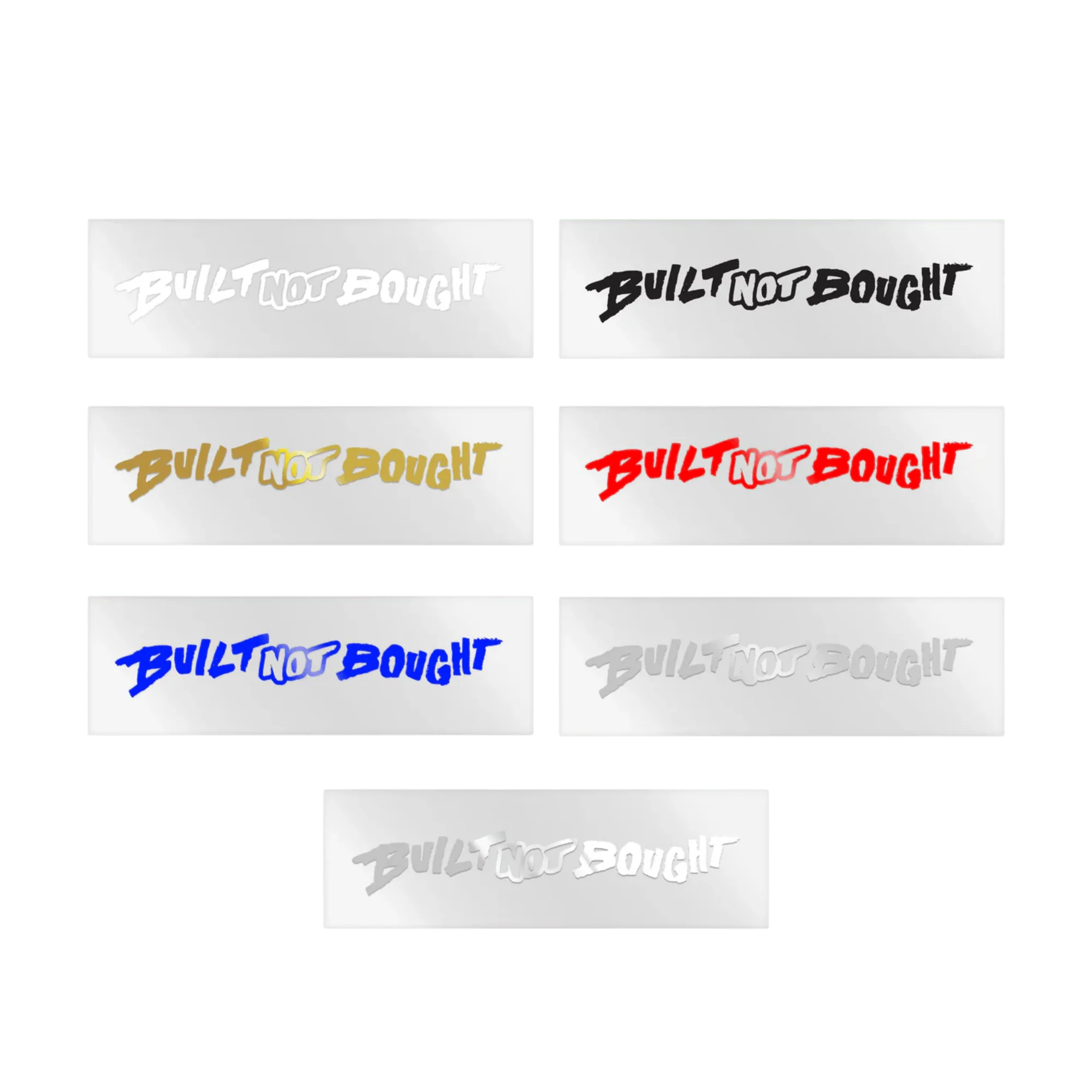 "Built Not Bought" Horizontal Monochrome Rod Decals - Image 2