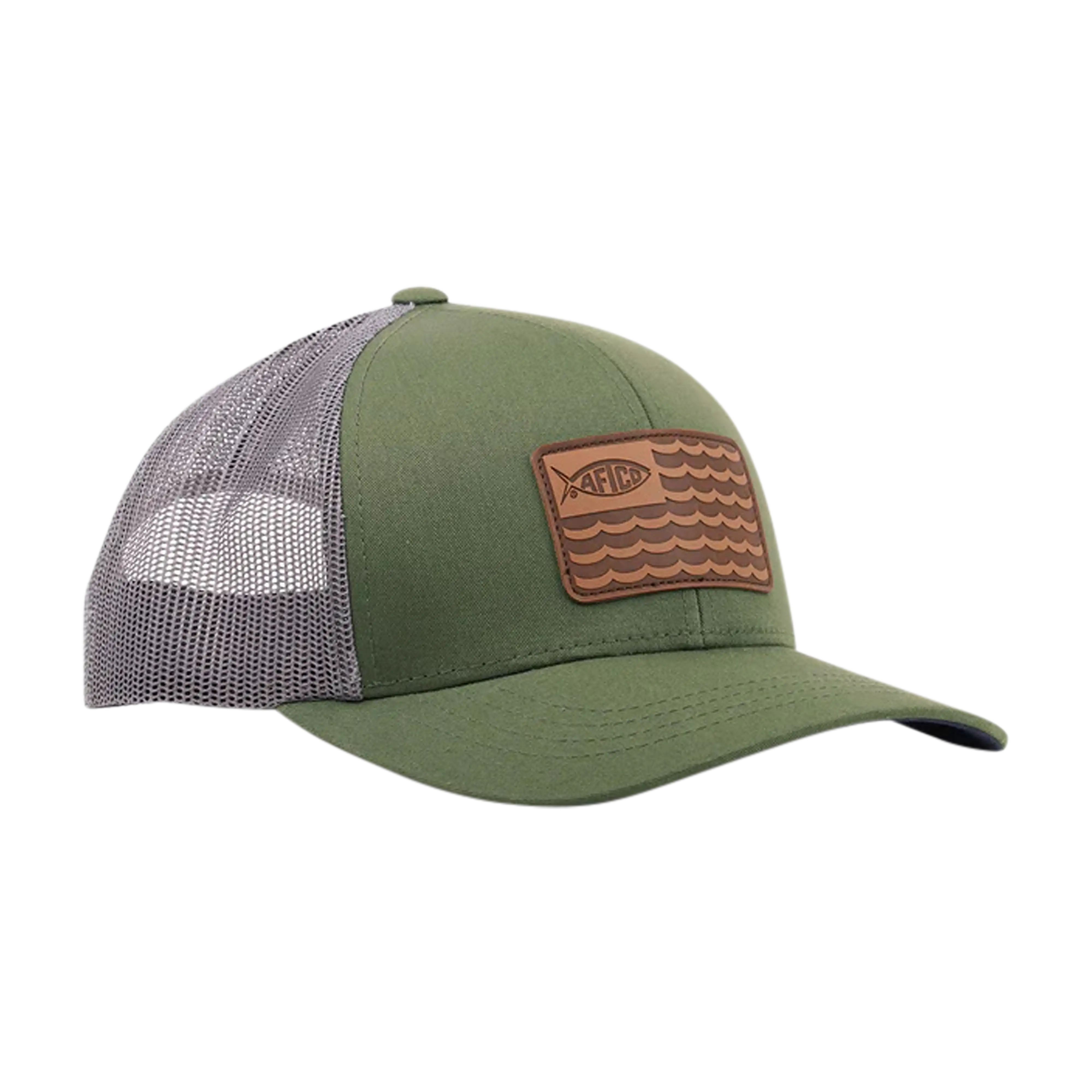 AFTCO Canton Leather Patch Trucker Hat - Image 5