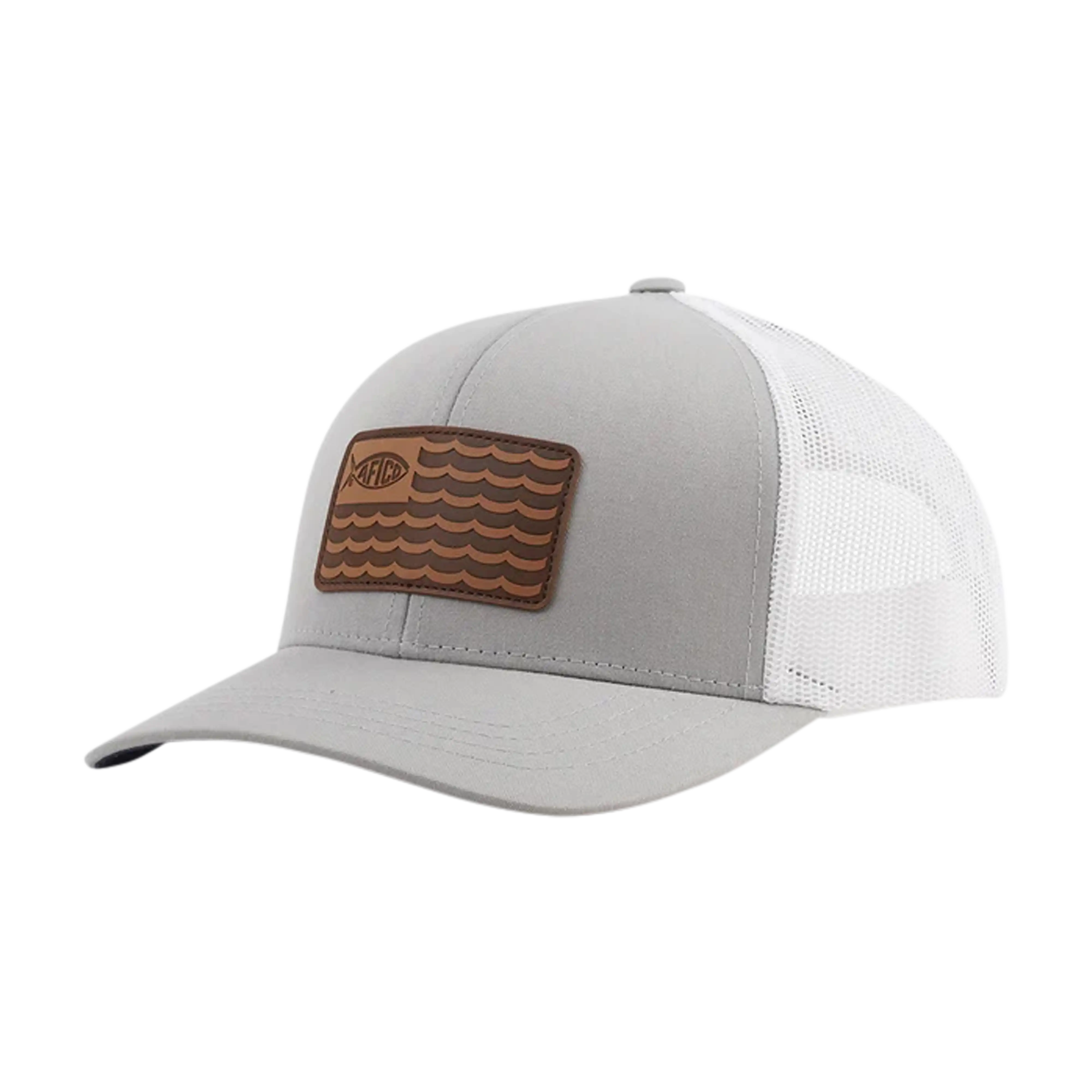 AFTCO Canton Leather Patch Trucker Hat - Image 6