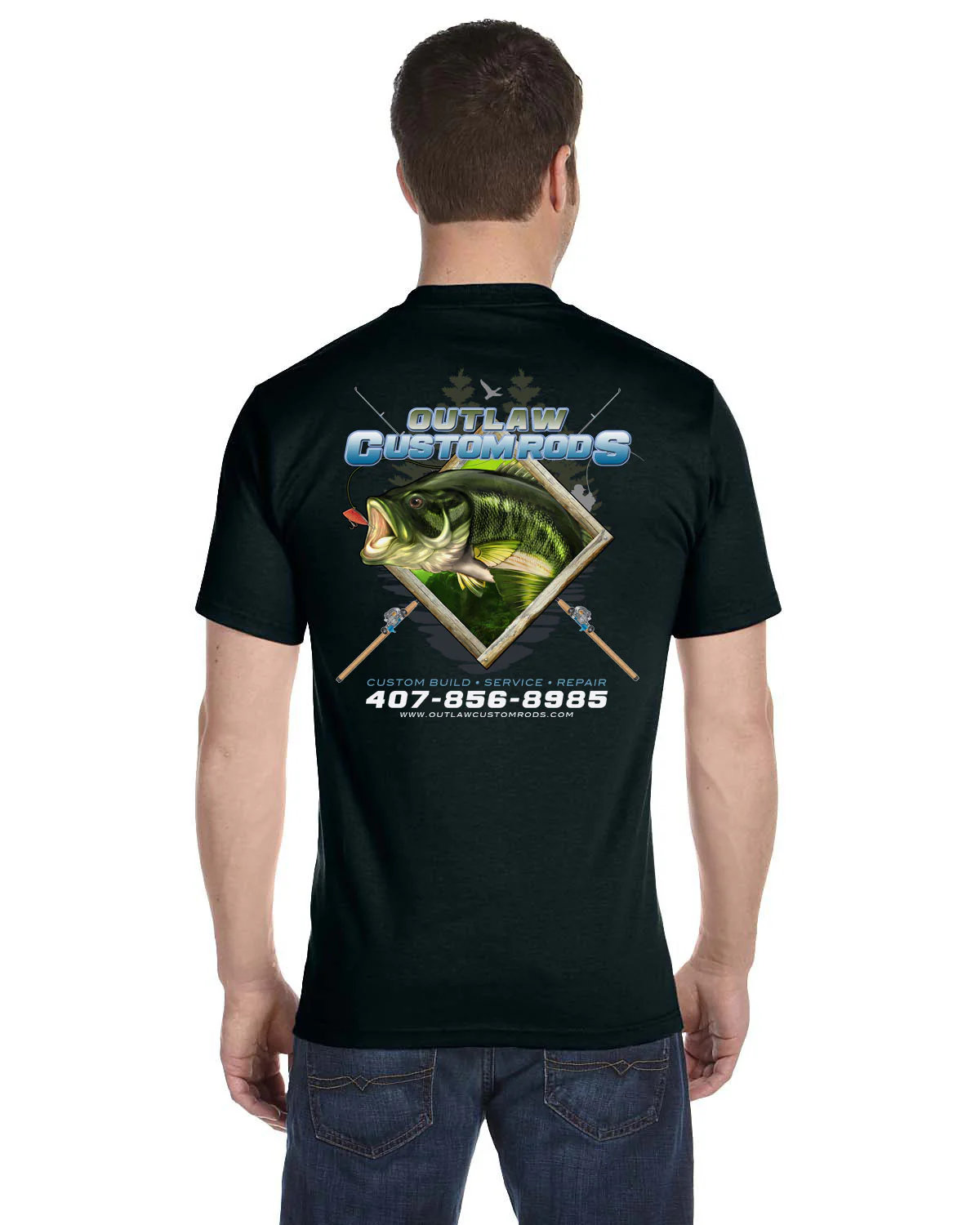 Custom T-Shirt: Largemouth Bass Chasing Lure - Image 8