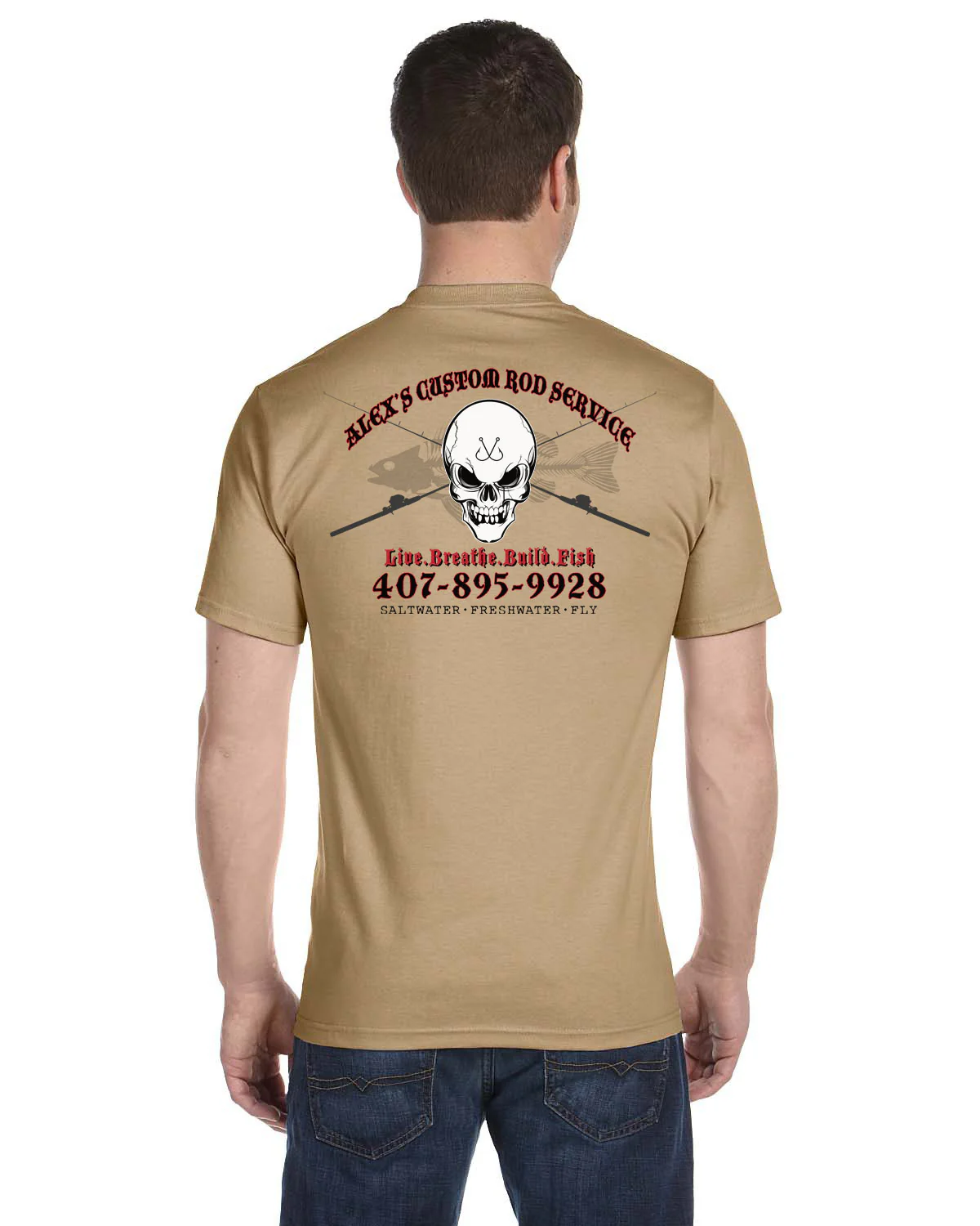 Custom T-Shirt: Skull with Crossing Rods - Image 11