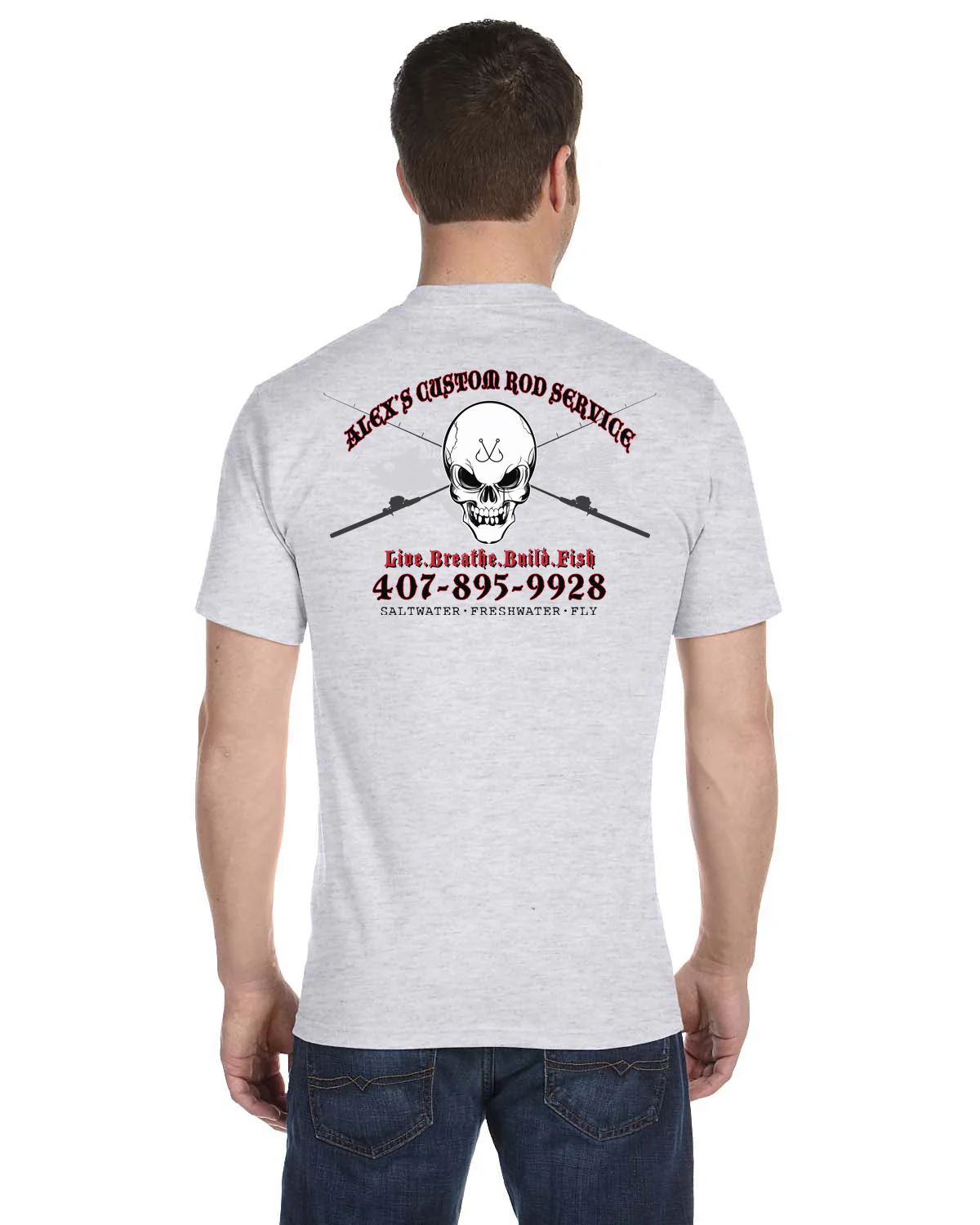Custom T-Shirt: Skull with Crossing Rods - Image 13
