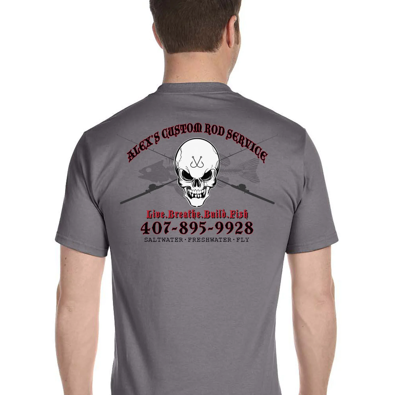 Custom T-Shirt: Skull with Crossing Rods - Image 15