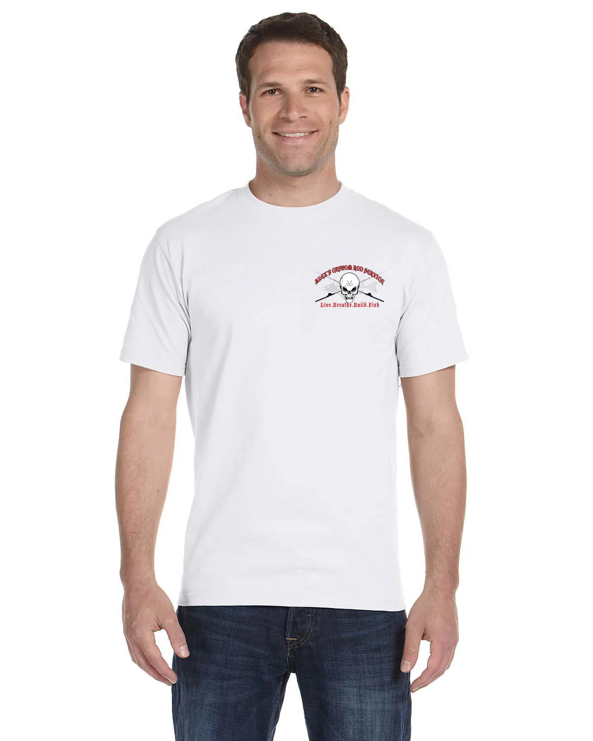 Custom T-Shirt: Skull with Crossing Rods - Image 6