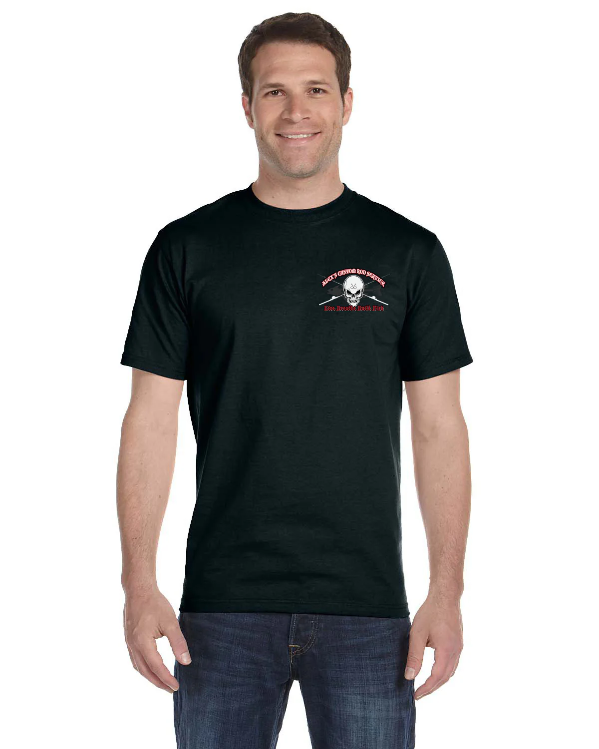 Custom T-Shirt: Skull with Crossing Rods - Image 8
