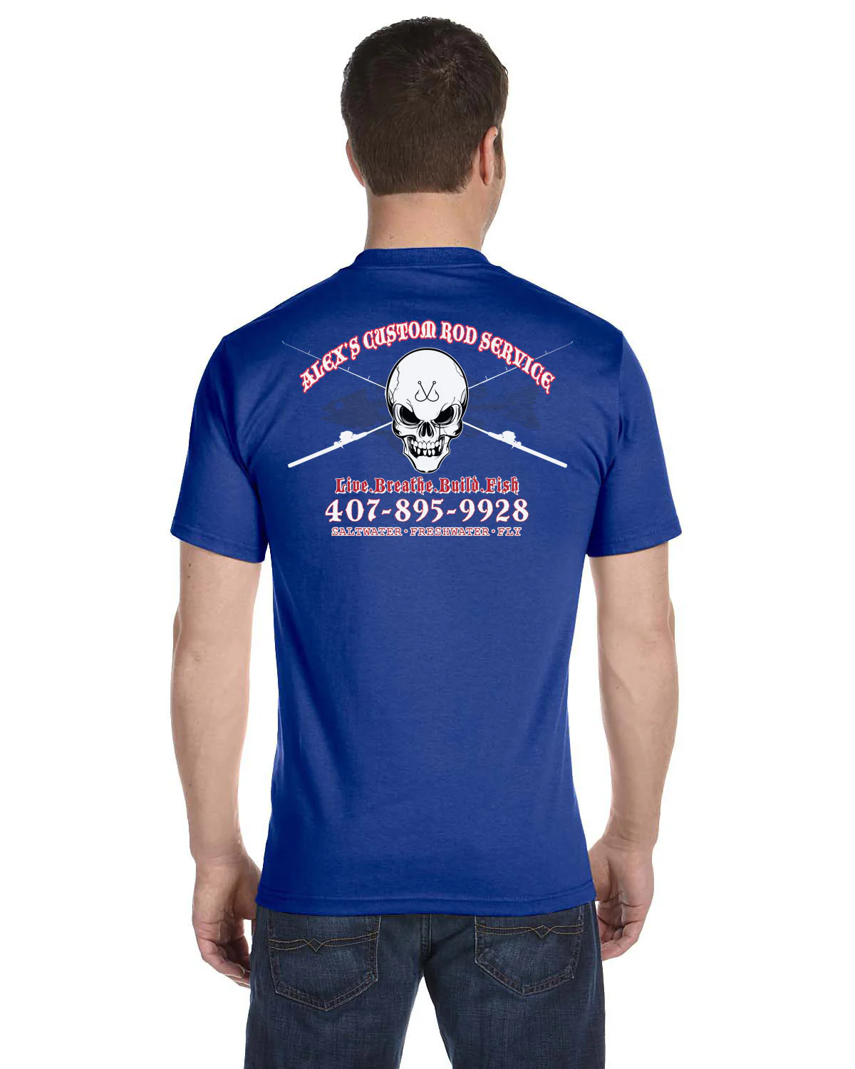 Custom T-Shirt: Skull with Crossing Rods - Image 9