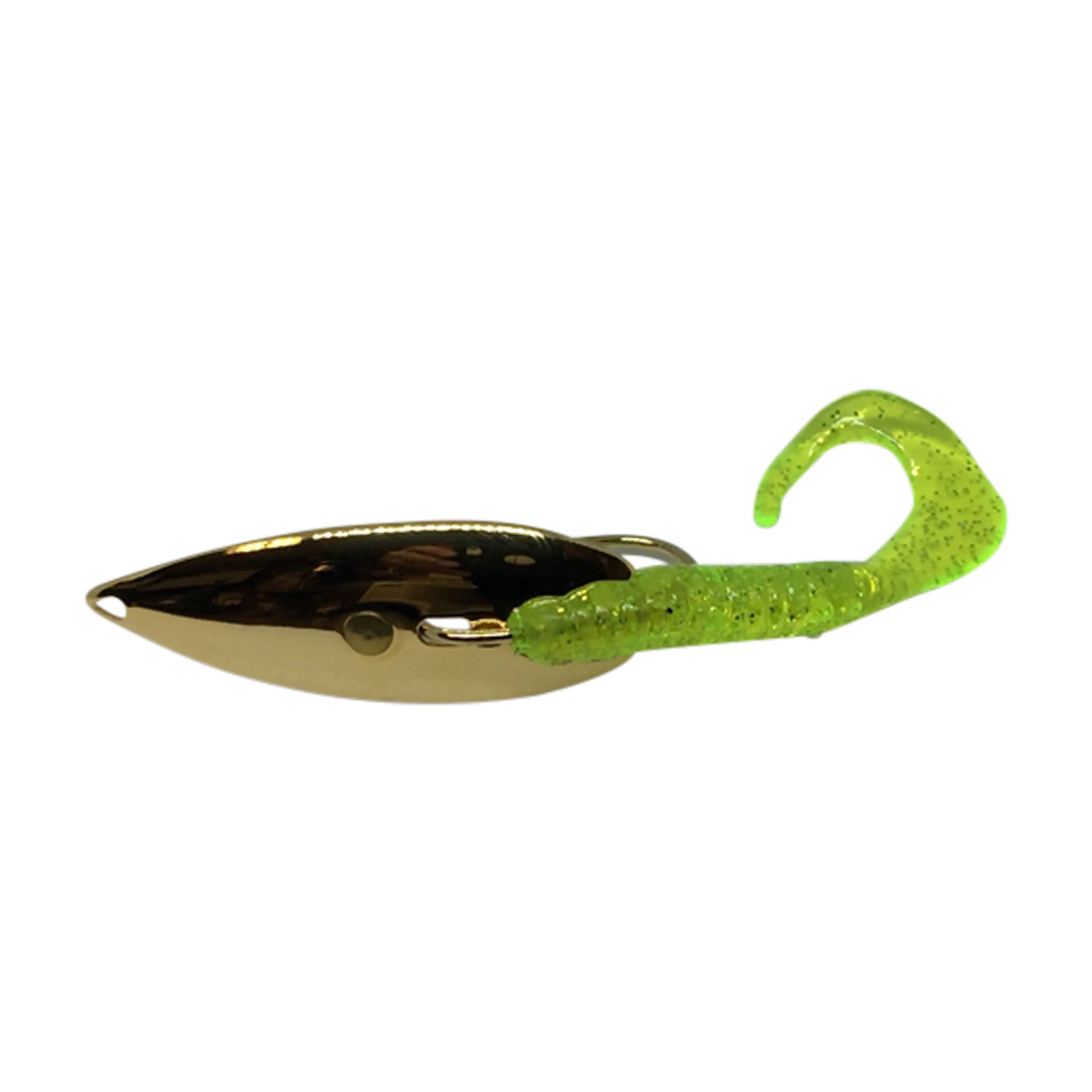 Gator Gold Weedless Spoon with Worm Trailer - Image 2