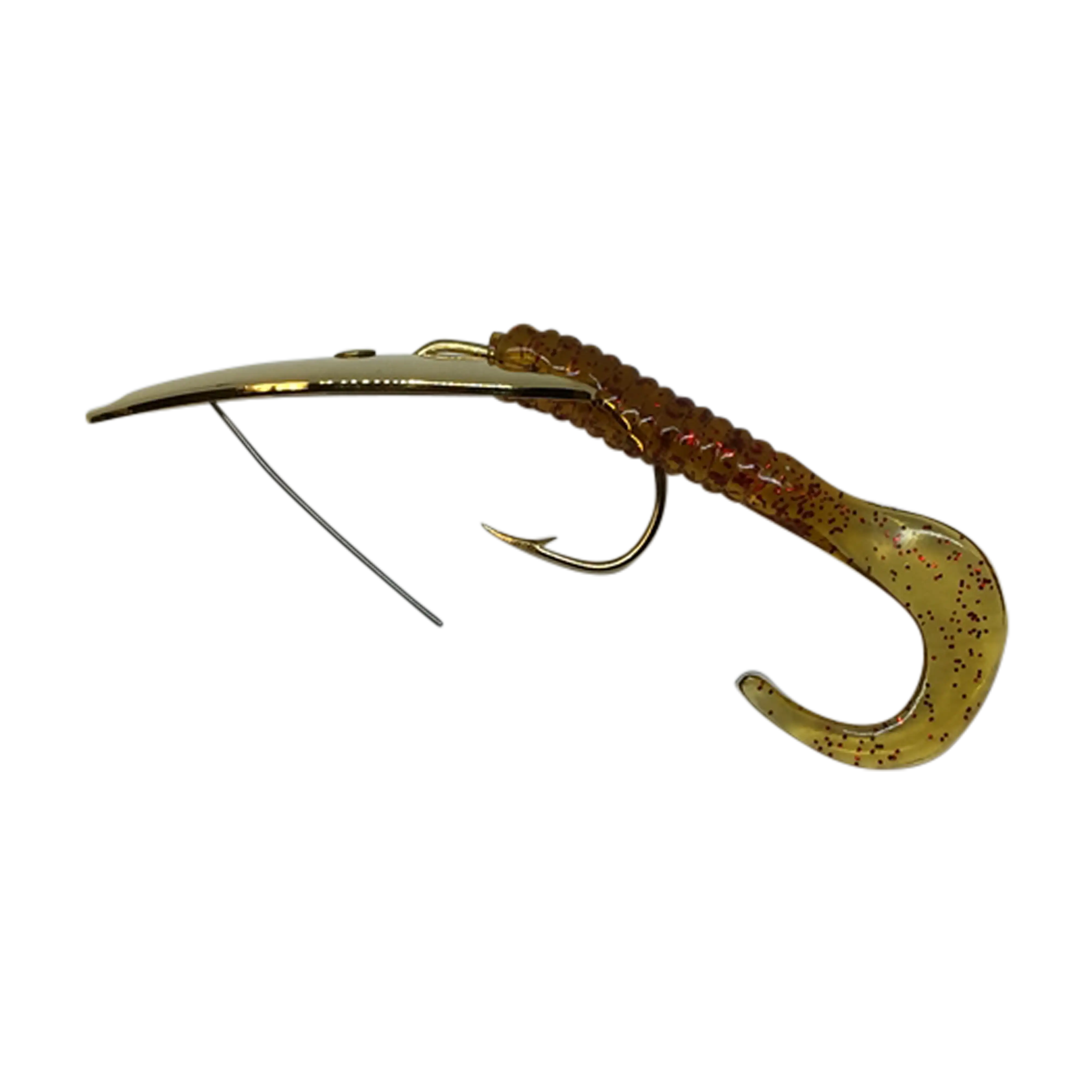 Gator Gold Weedless Spoon with Worm Trailer - Image 5