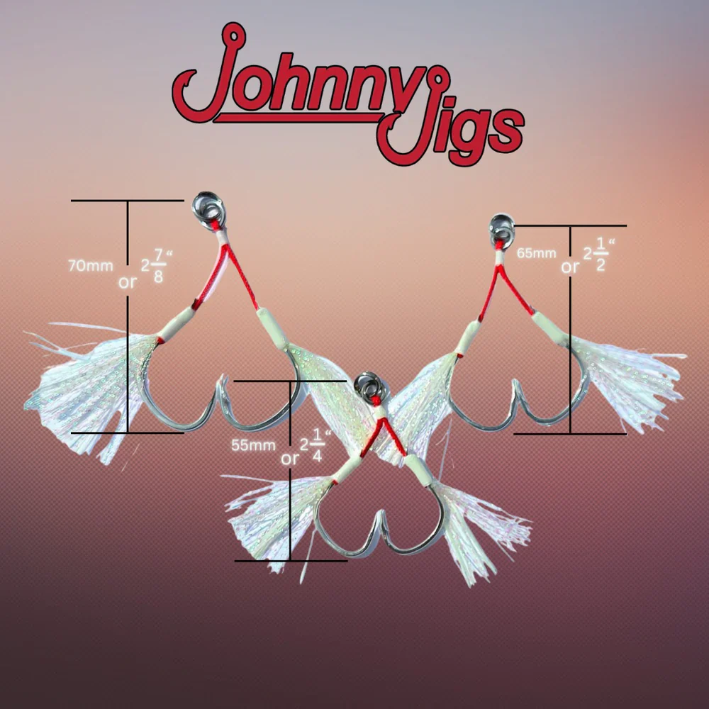 Johnny Jigs Pro Jigger Wire Core Twin Assist Hooks - Image 4