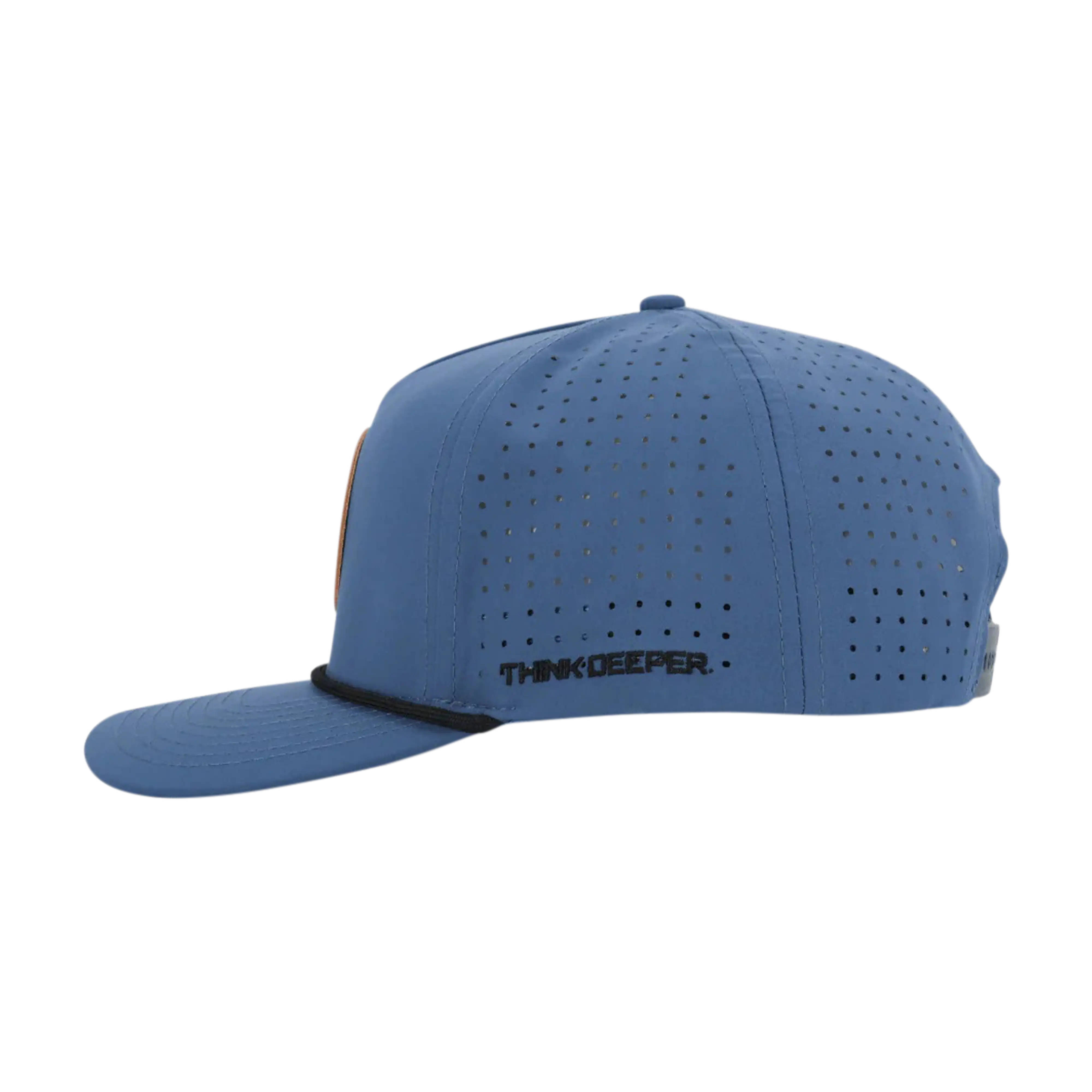 JYG Profishing Navy Leather Patch 5-Panel Hat - Image 3