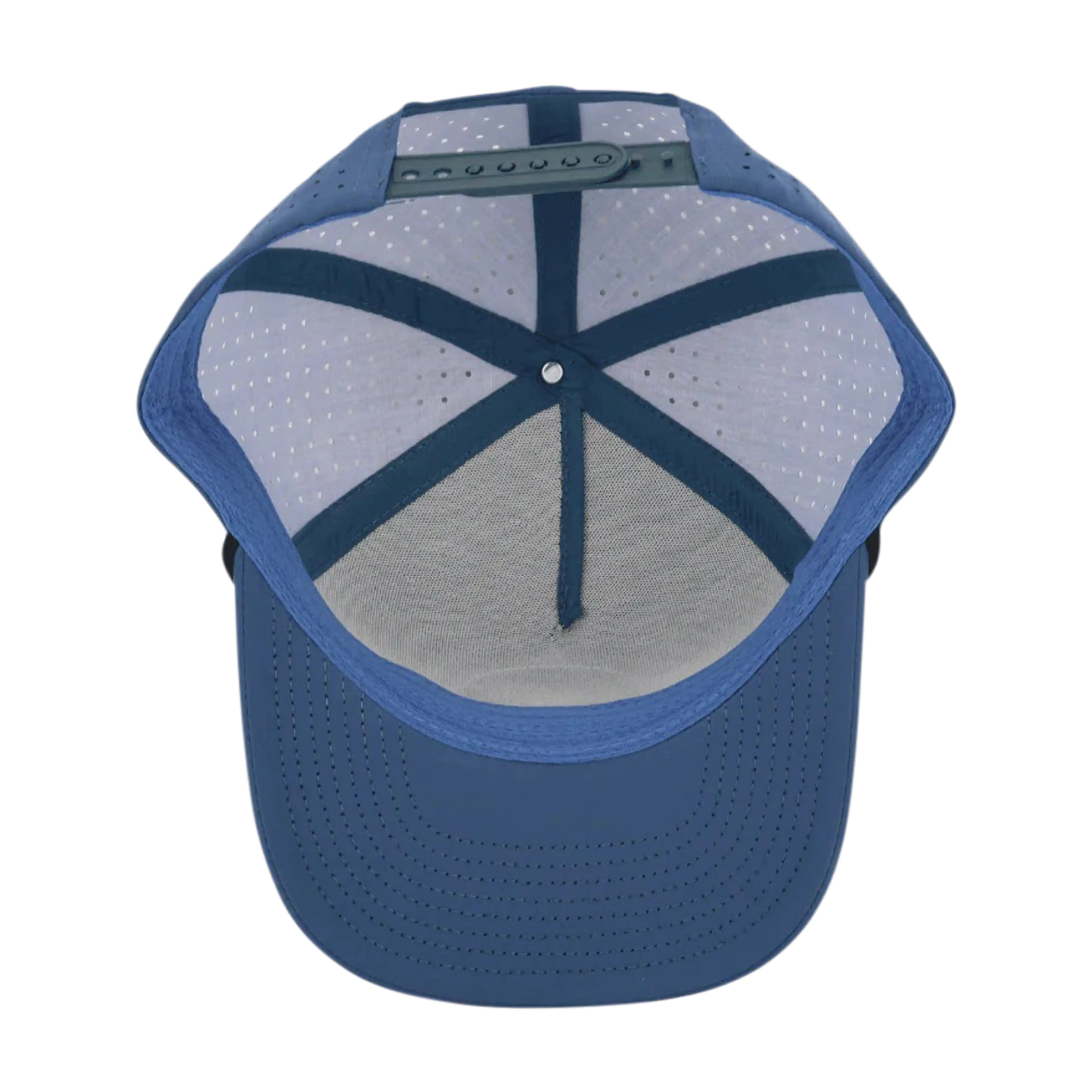 JYG Profishing Navy Leather Patch 5-Panel Hat - Image 6