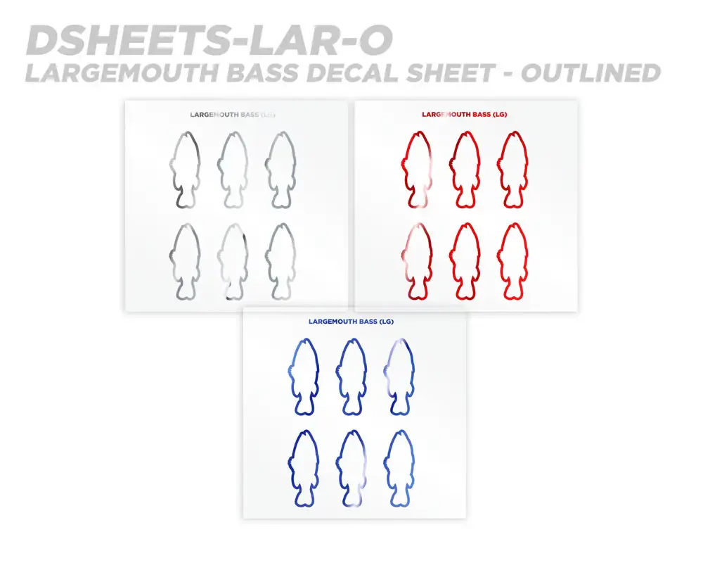 Mud Hole Largemouth Bass Silhouette Rod Decals - Peel & Stick - Image 3