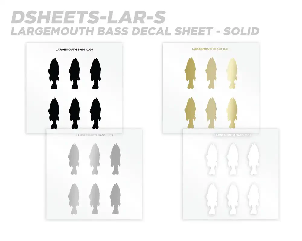Mud Hole Largemouth Bass Silhouette Rod Decals - Peel & Stick - Image 4