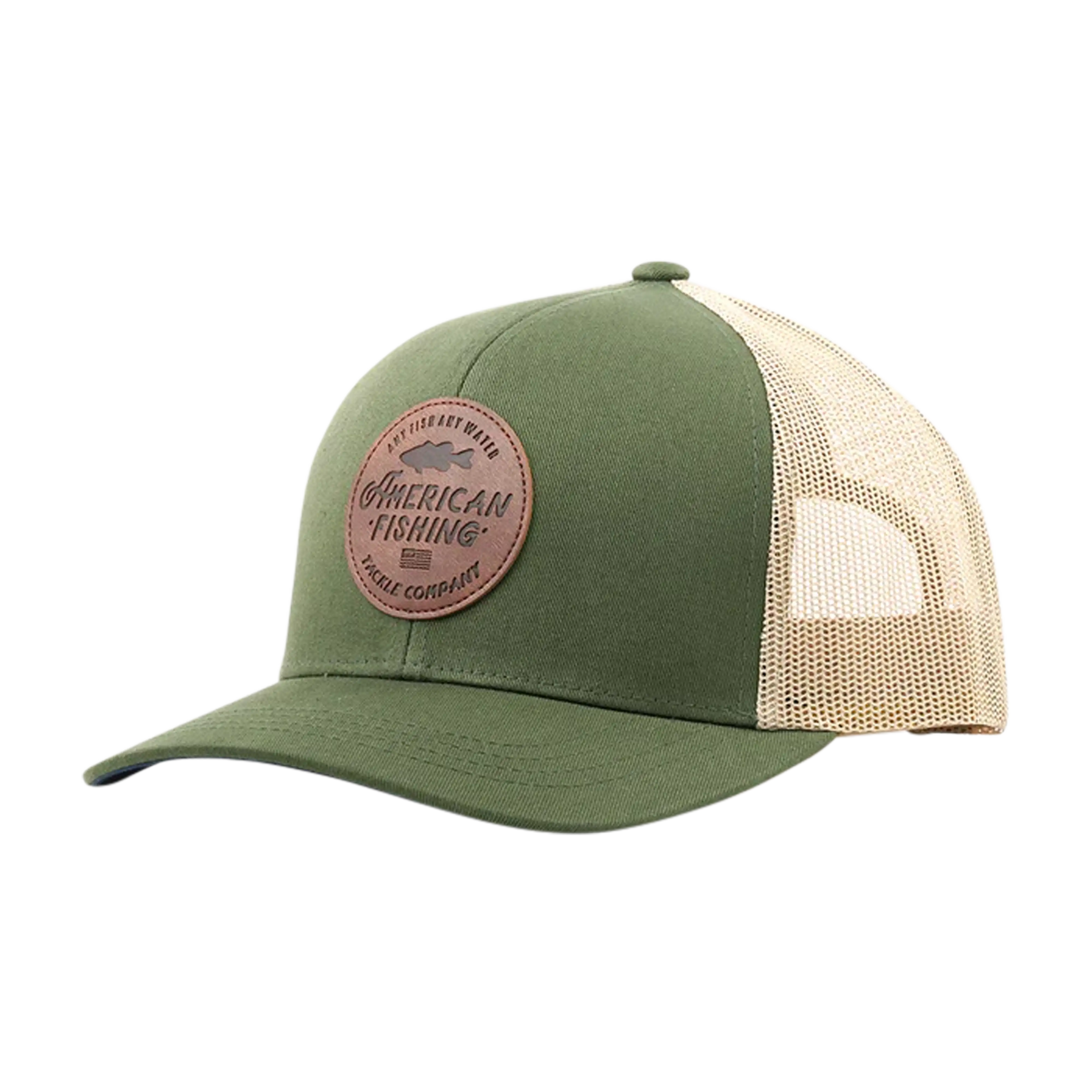 AFTCO Lemonade Leather Patch Trucker Hat - Image 3