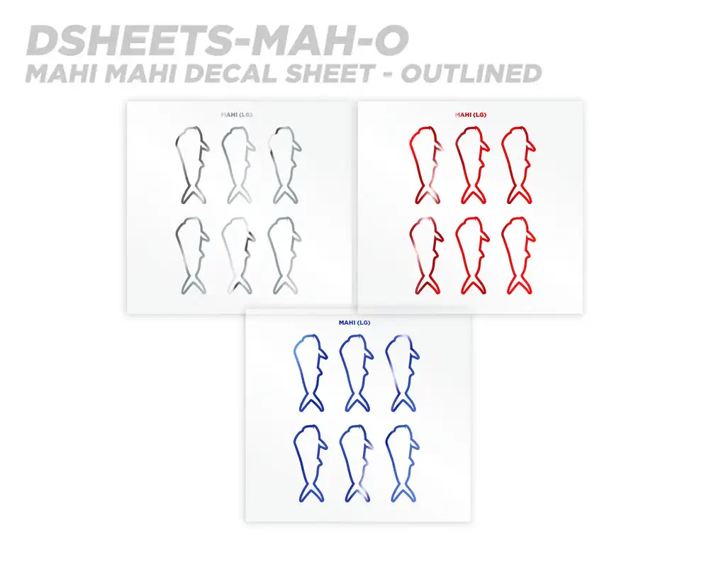 Mud Hole Mahi Mahi Silhouette Rod Decals - Peel & Stick - Image 3