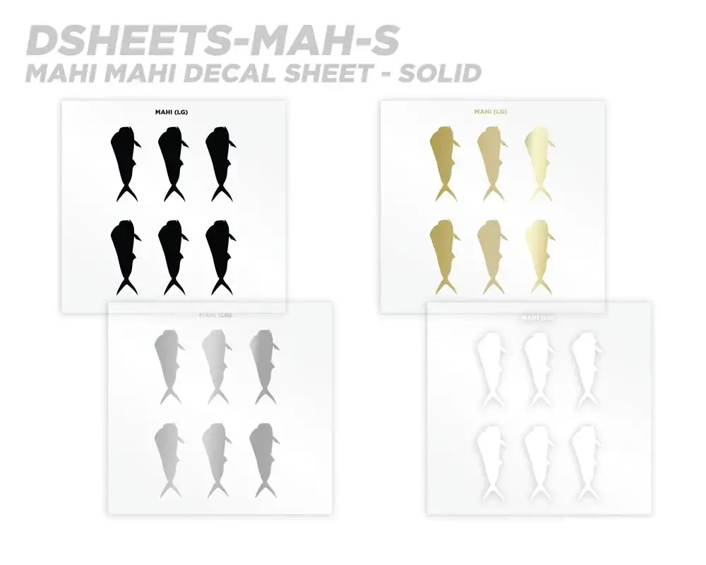 Mud Hole Mahi Mahi Silhouette Rod Decals - Peel & Stick - Image 4