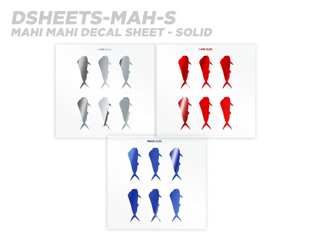 Mud Hole Mahi Mahi Silhouette Rod Decals - Peel & Stick - Image 5