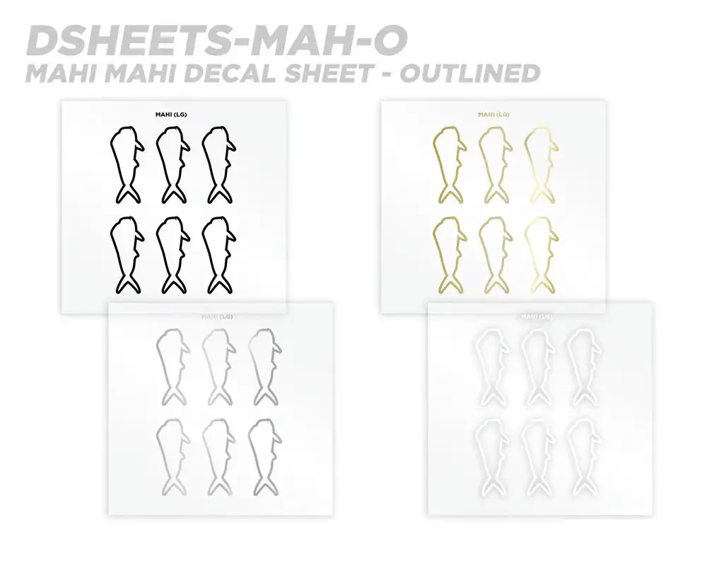 Mud Hole Mahi Mahi Silhouette Rod Decals - Peel & Stick - Image 6