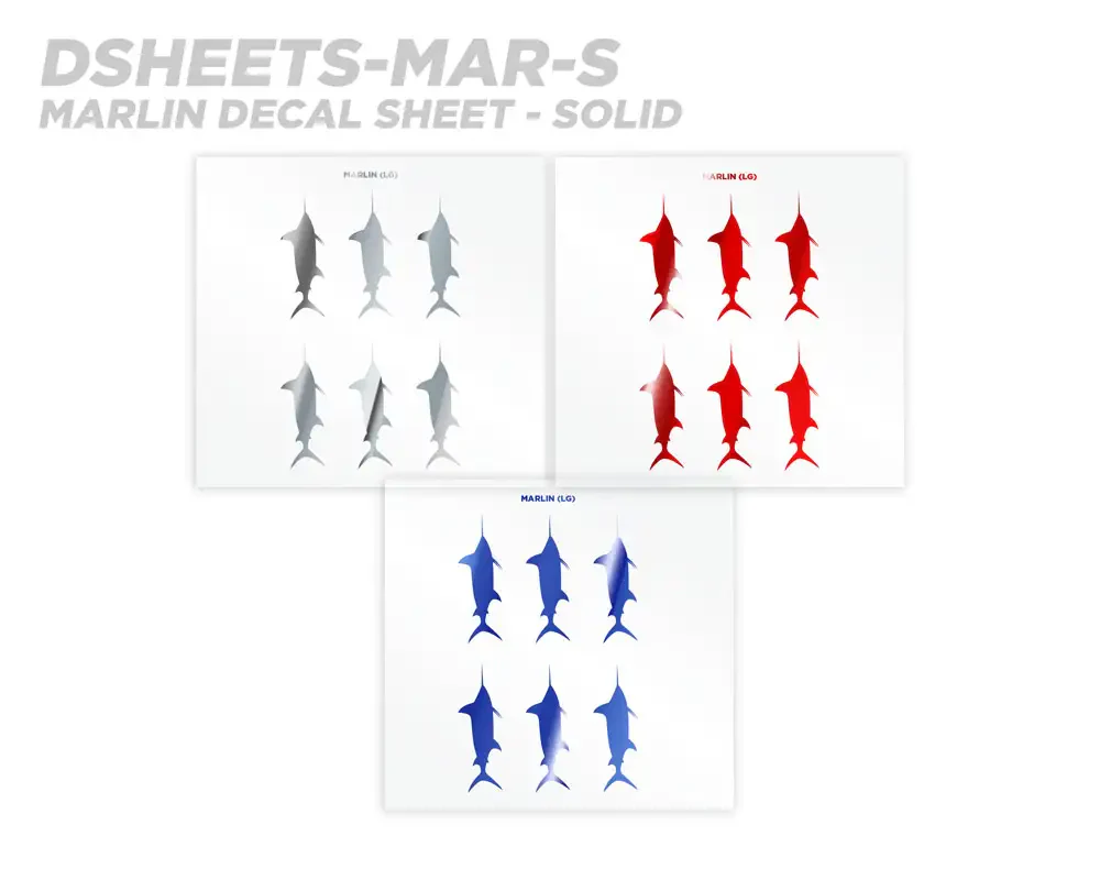 Mud Hole Marlin Silhouette Rod Decals - Peel & Stick - Image 5