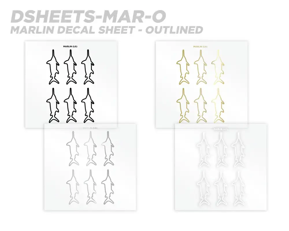 Mud Hole Marlin Silhouette Rod Decals - Peel & Stick - Image 6