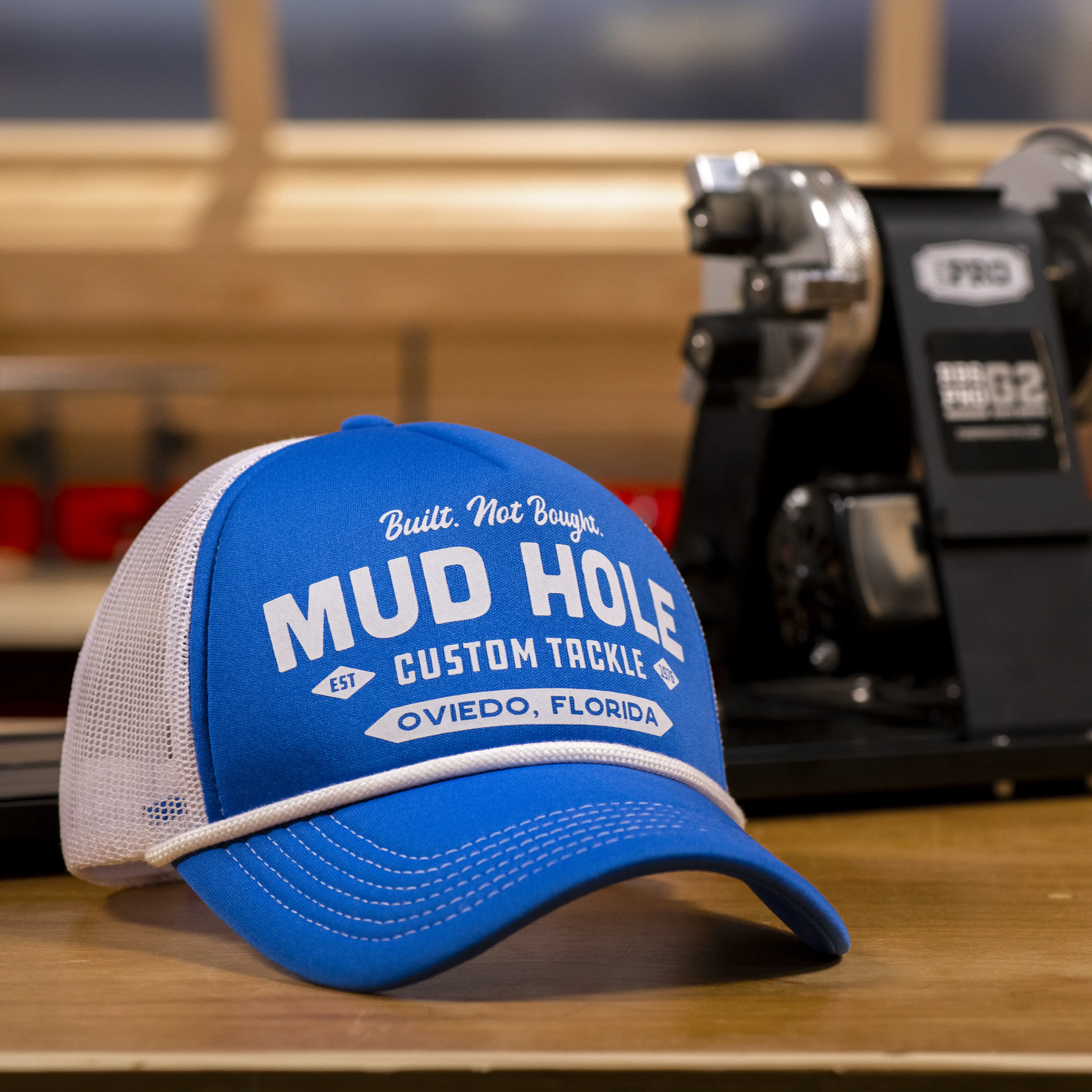 Mud Hole Trucker Hat - Blue/White - Image 3