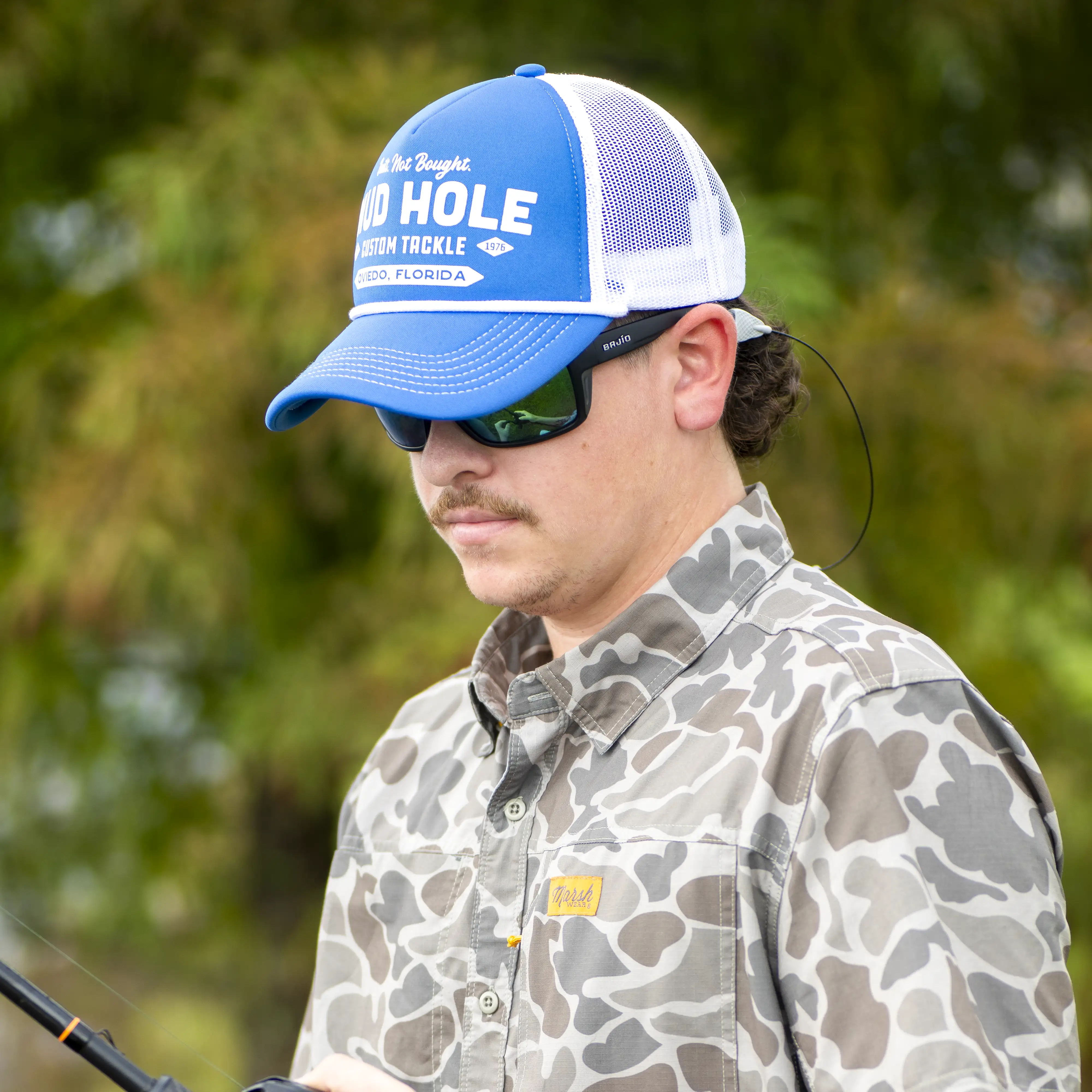 Mud Hole Trucker Hat - Blue/White - Image 4