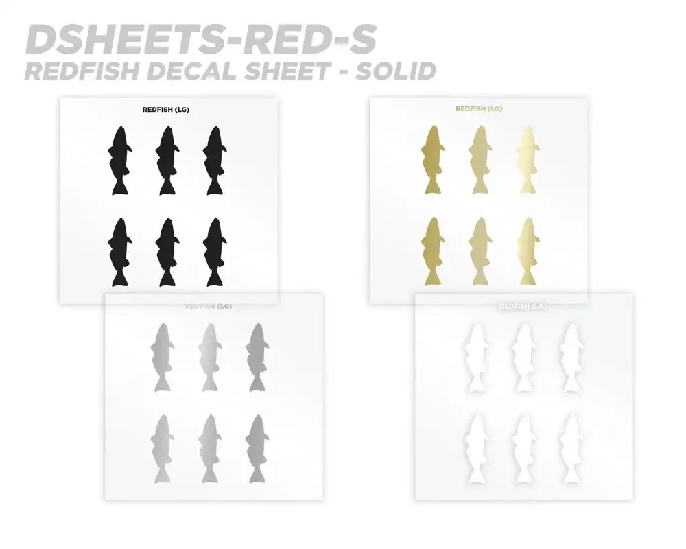 Mud Hole Redfish Silhouette Rod Decals - Peel & Stick - Image 4