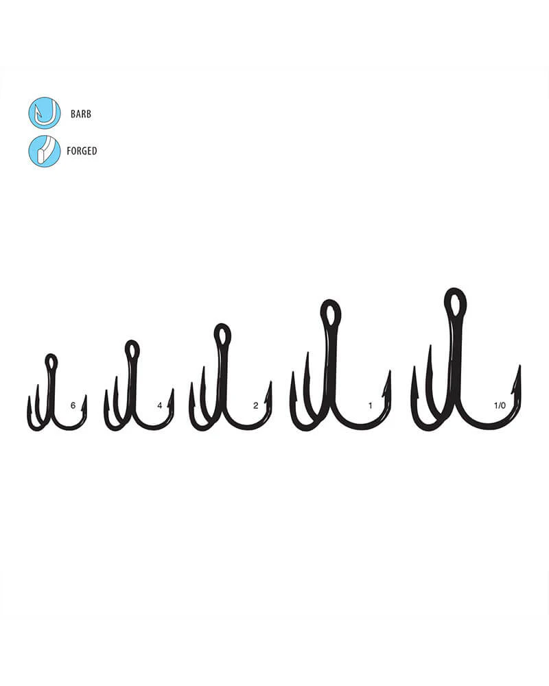 Gamakatsu 2X Round Bend Treble Hooks - Black - Image 3