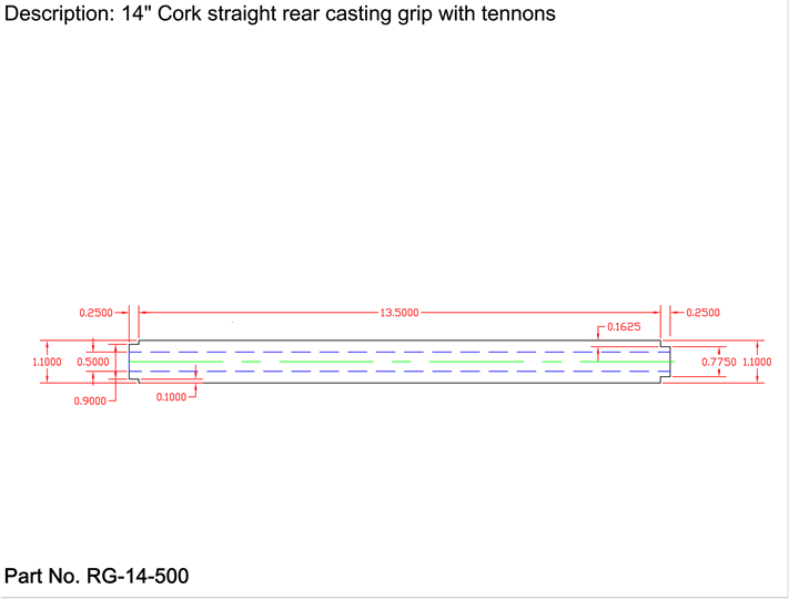 American Tackle Straight Rear Casting Grips – Dual Tenons (EVA or Cork) - Image 8