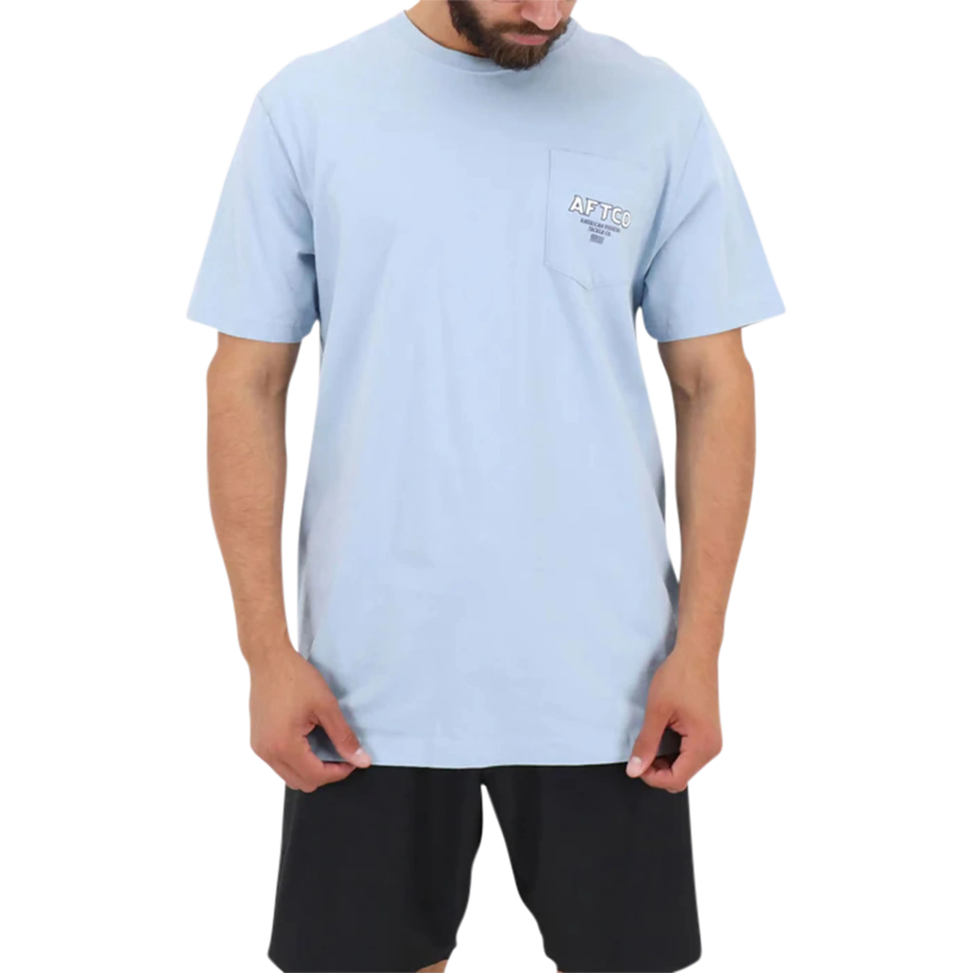 AFTCO Men’s Sunset Short Sleeve T-Shirt – Cotton Pocket Tee - Image 4