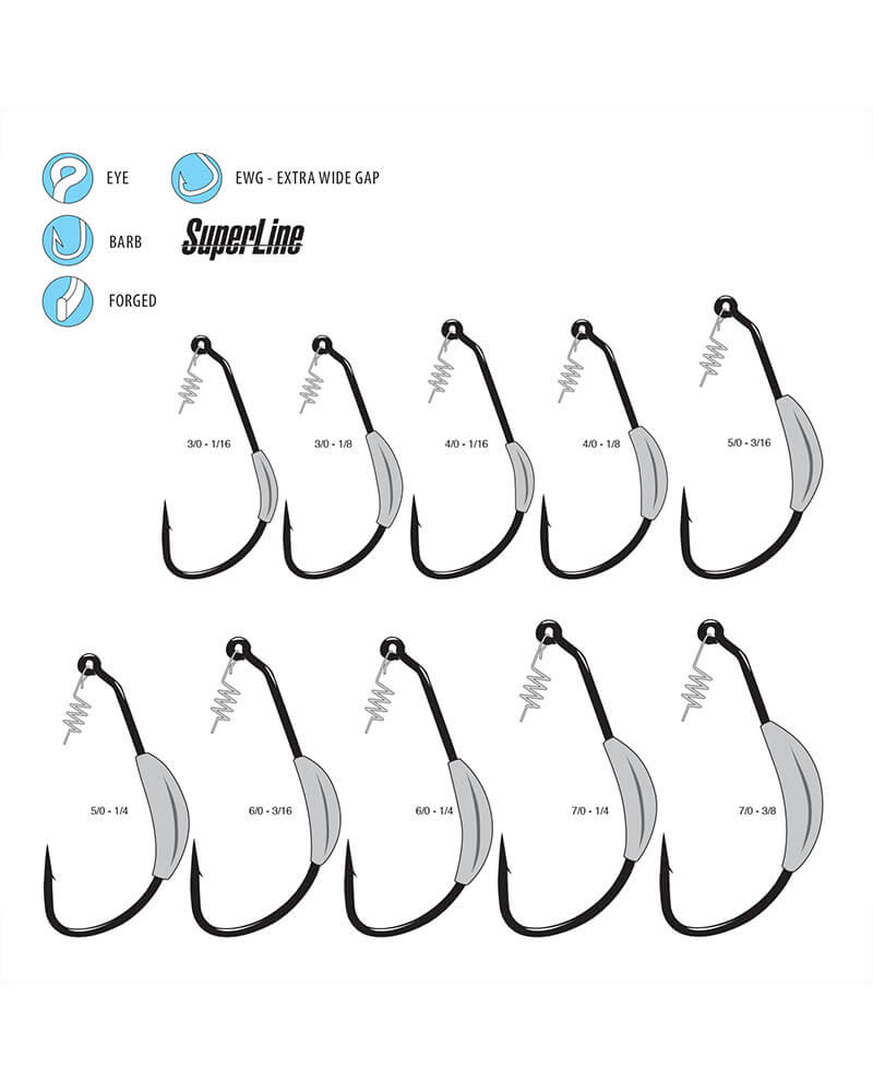Gamakatsu Superline EWG Spring Lock Weighted Hooks - Black - Image 4