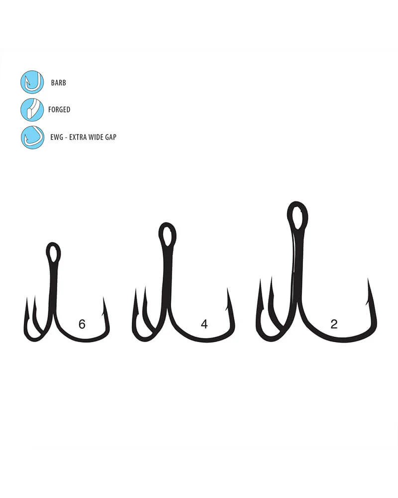 Gamakatsu Extra Wide Gap (EWG) Treble Hooks - Black - Image 3
