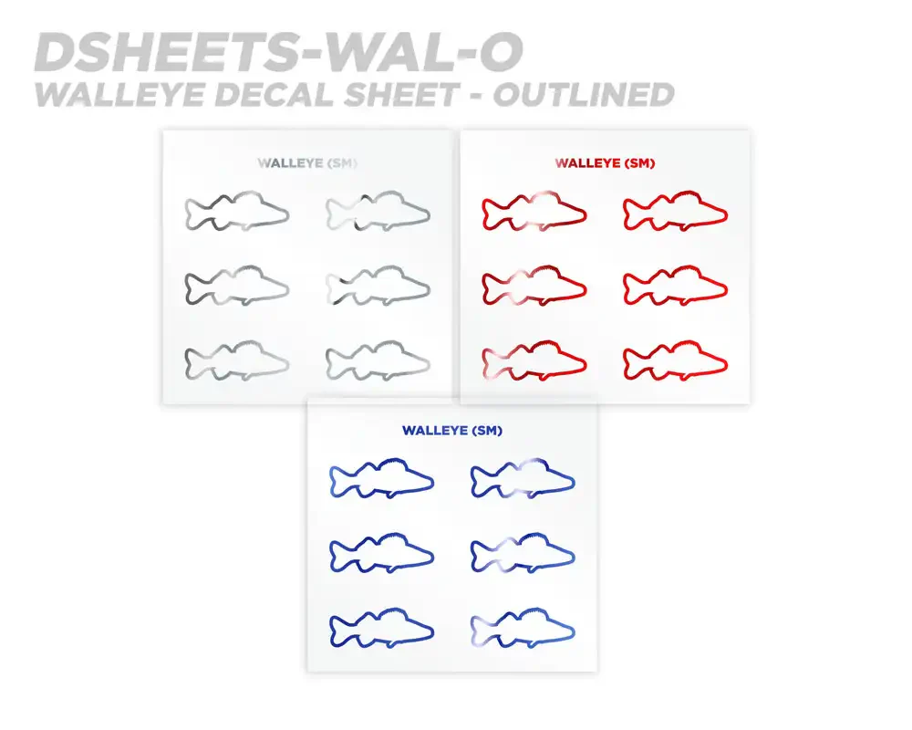 Mud Hole Walleye Silhouette Rod Decals - Peel & Stick - Image 3