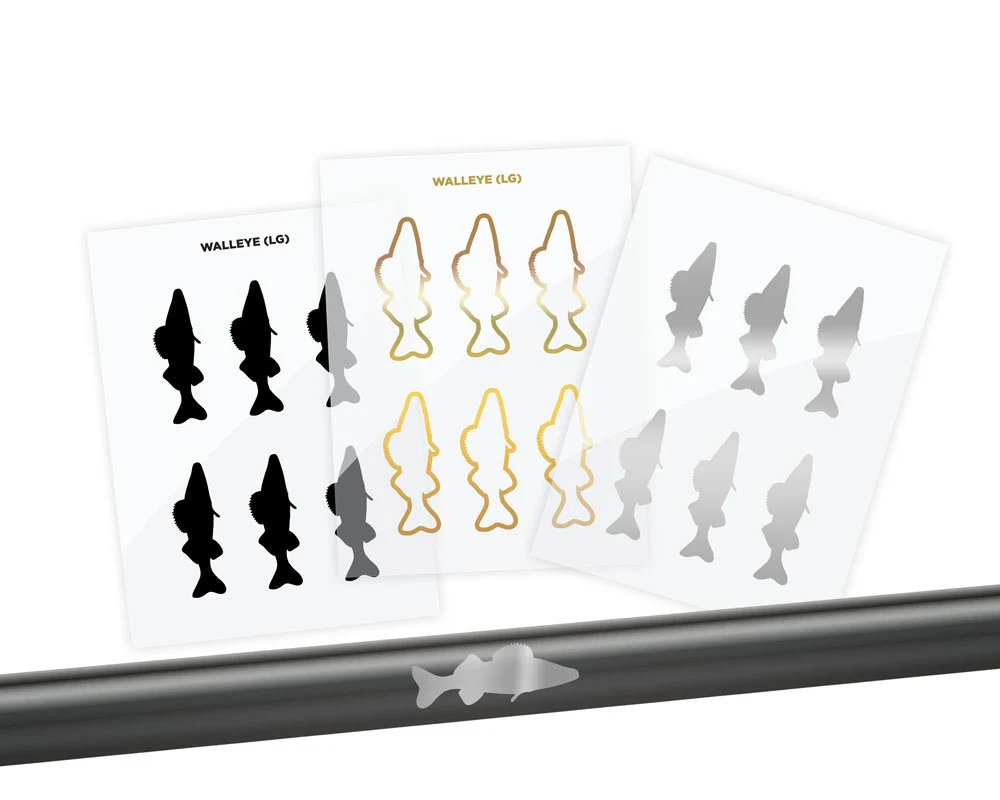 Mud Hole Walleye Silhouette Rod Decals - Peel & Stick - Image 6