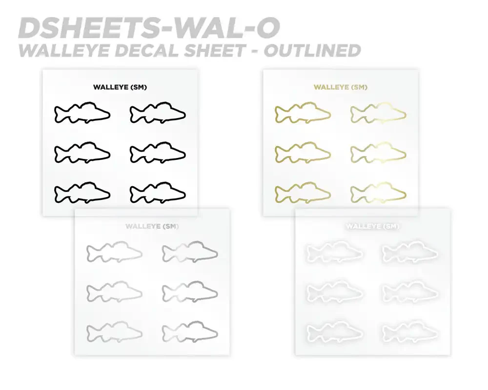 Mud Hole Walleye Silhouette Rod Decals - Peel & Stick - Image 7