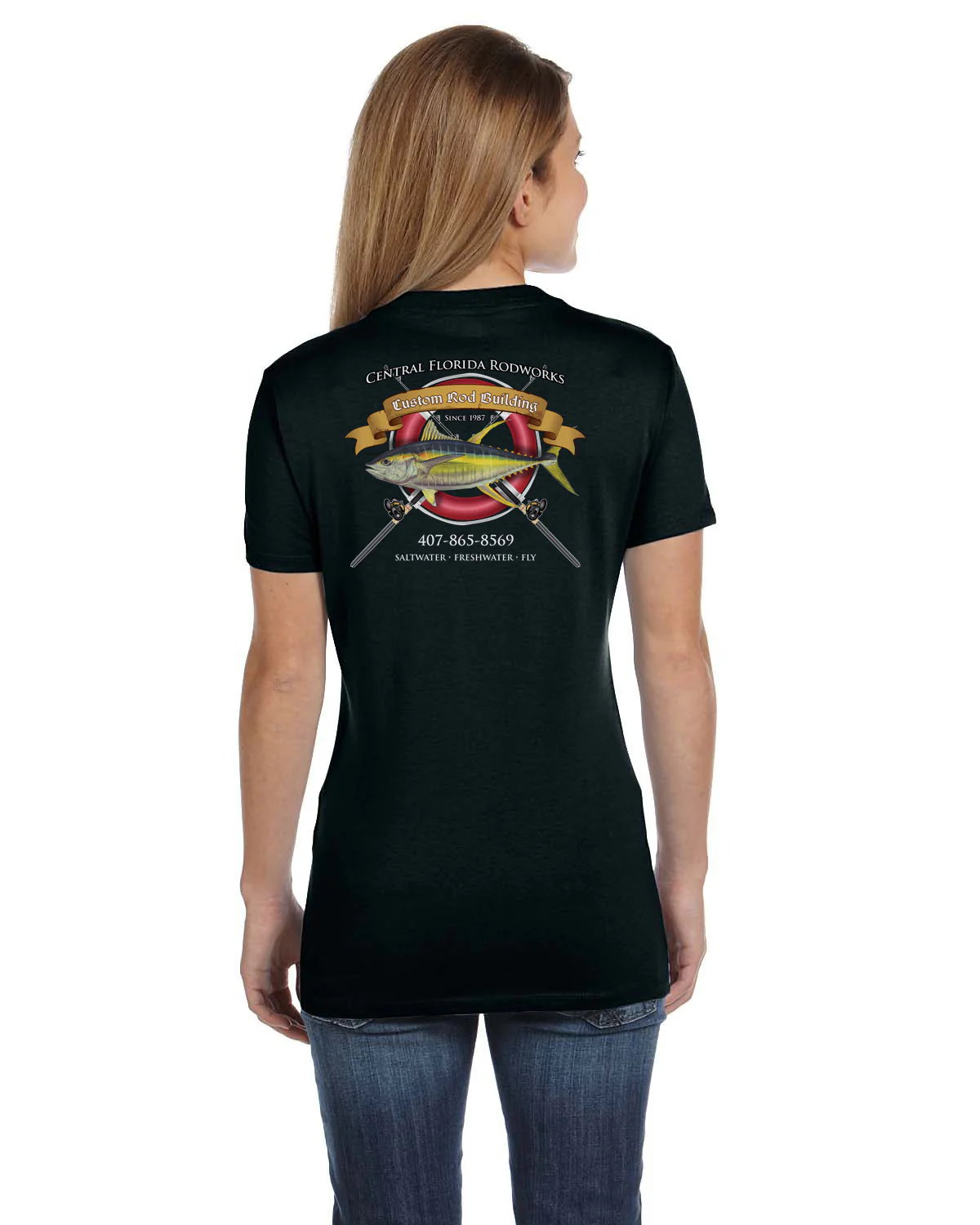 Women's Custom T-Shirt: Life Ring with Crossing Rods - Image 8