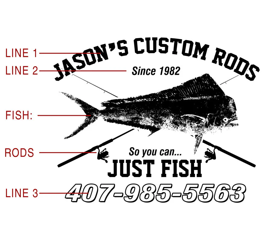 Women's Custom T-Shirt: Vintage Distressed Fish and Rods - Image 3